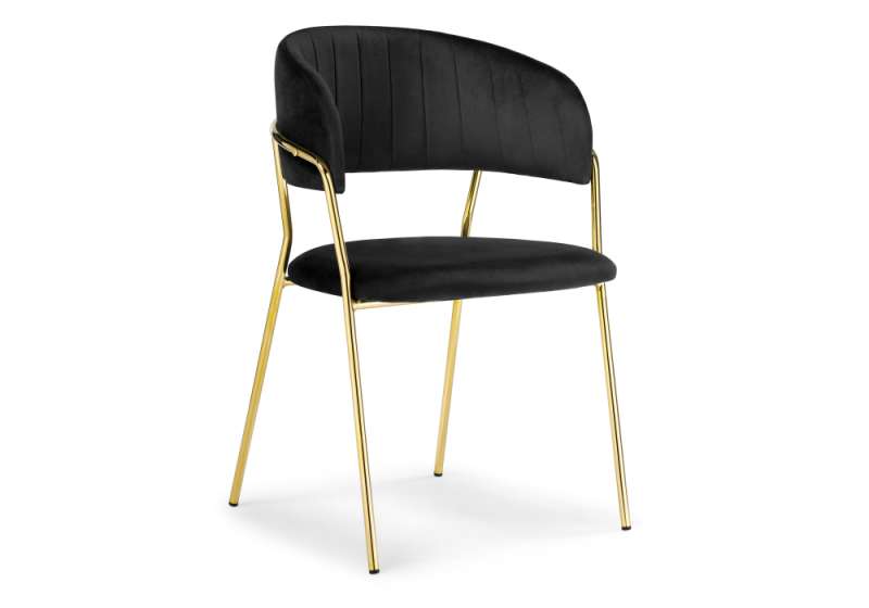 Стул на металлокаркасе Kamelia black / gold  (57x54x83). 